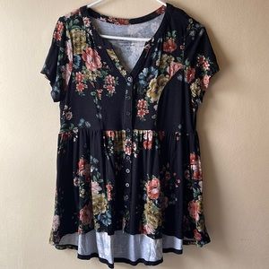 Torrid floral baby doll top